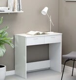 VidaXL Bureau 80x40x75 cm bewerkt hout wit