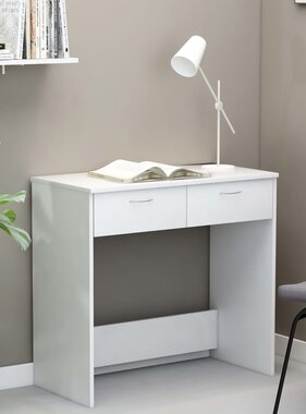 VidaXL Bureau 80x40x75 cm bewerkt hout wit