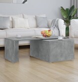VidaXL Salontafel 150x50x35 cm bewerkt hout betongrijs