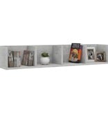 VidaXL Cd-wandschap 100x18x18 cm bewerkt hout betongrijs