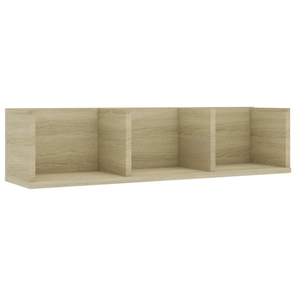 VidaXL Cd-wandschap 75x18x18 cm bewerkt hout sonoma eikenkleurig