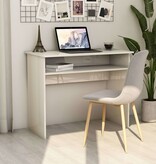 VidaXL Bureau 90x50x74 cm bewerkt hout hoogglans wit