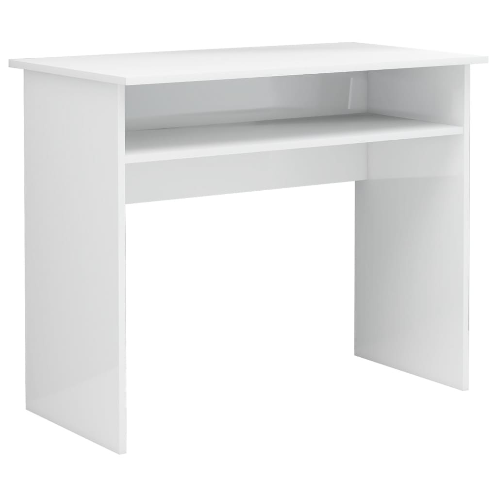 VidaXL Bureau 90x50x74 cm bewerkt hout hoogglans wit