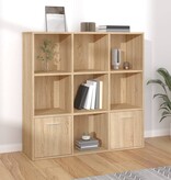VidaXL Boekenkast 98x30x98 cm bewerkt hout sonoma eikenkleurig