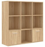 VidaXL Boekenkast 98x30x98 cm bewerkt hout sonoma eikenkleurig