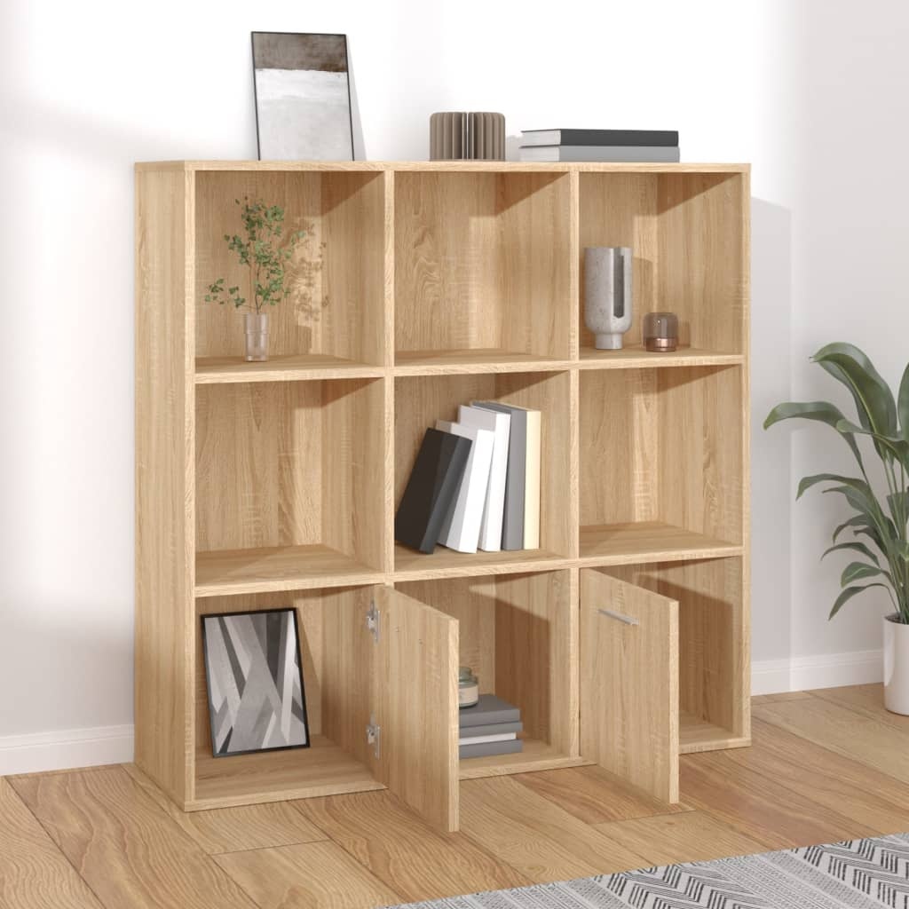 VidaXL Boekenkast 98x30x98 cm bewerkt hout sonoma eikenkleurig