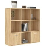 VidaXL Boekenkast 98x30x98 cm bewerkt hout sonoma eikenkleurig