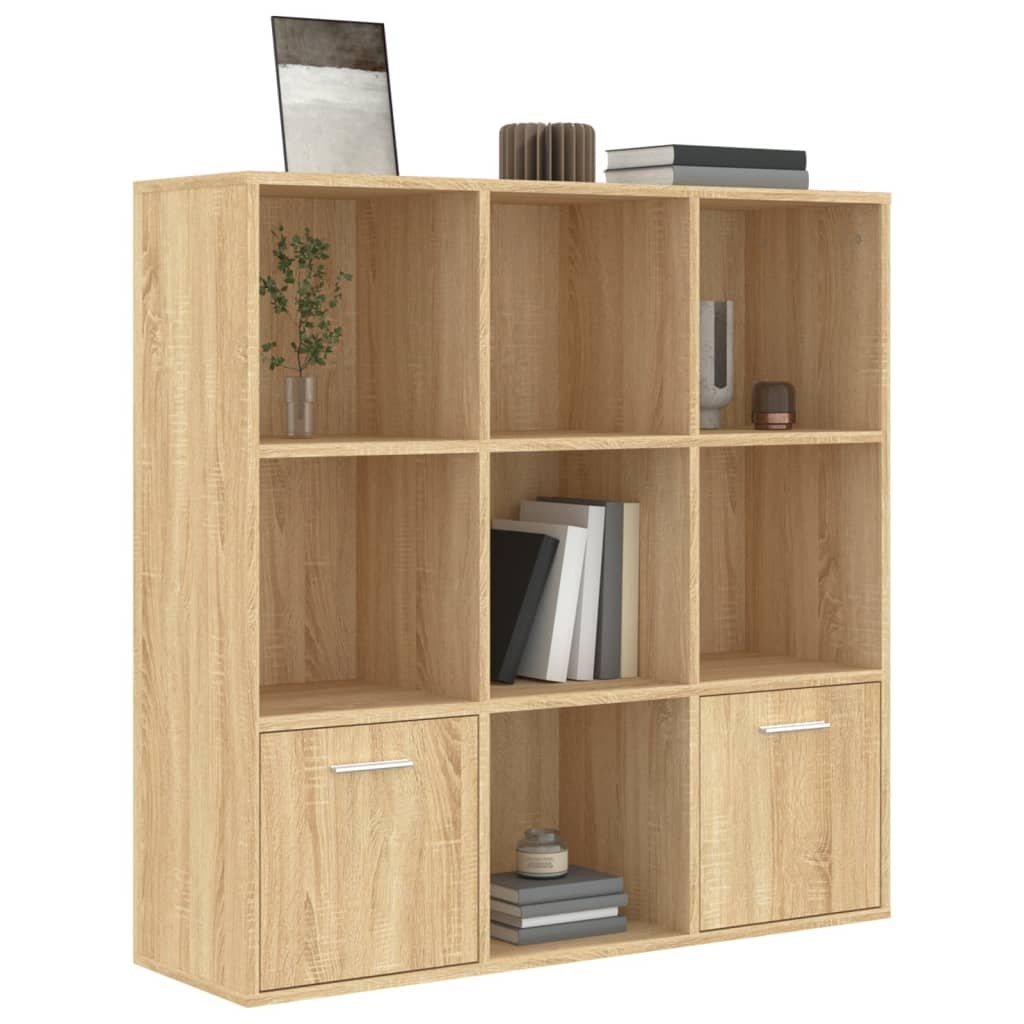 VidaXL Boekenkast 98x30x98 cm bewerkt hout sonoma eikenkleurig