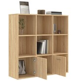 VidaXL Boekenkast 98x30x98 cm bewerkt hout sonoma eikenkleurig