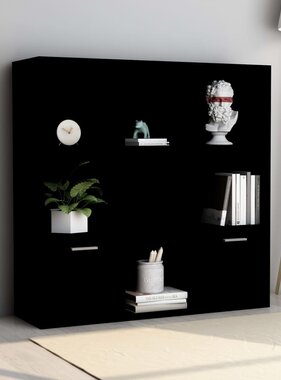VidaXL Boekenkast 98x30x98 cm bewerkt hout zwart
