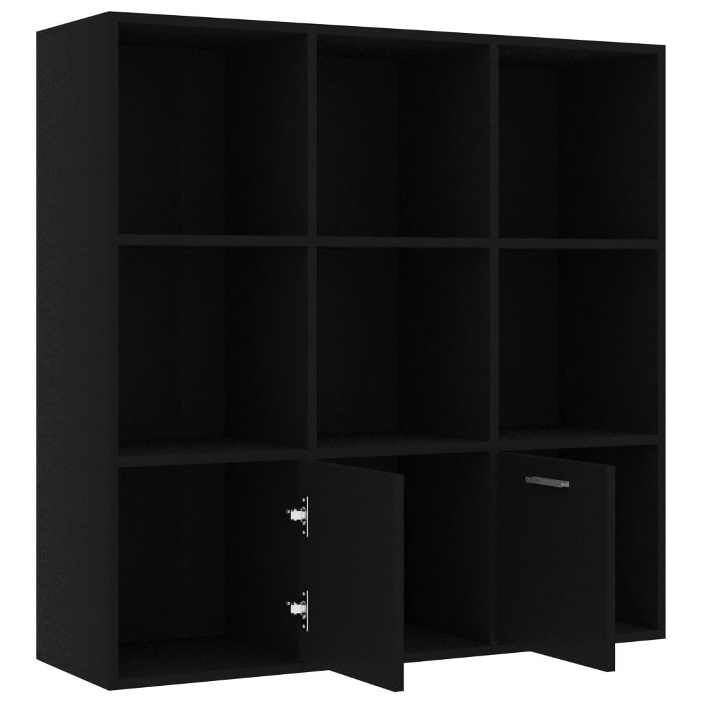 VidaXL Boekenkast 98x30x98 cm bewerkt hout zwart