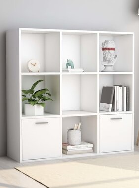 VidaXL Boekenkast 98x30x98 cm spaanplaat wit