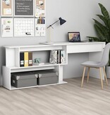 VidaXL Hoekbureau 200x50x76 cm bewerkt hout wit