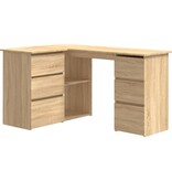 VidaXL Hoekbureau 145x100x76 cm bewerkt hout sonoma eikenkleurig