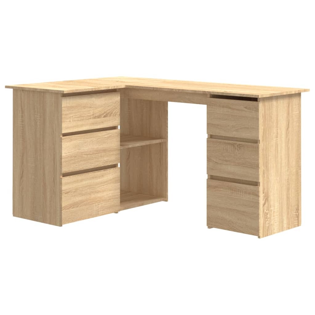 VidaXL Hoekbureau 145x100x76 cm bewerkt hout sonoma eikenkleurig
