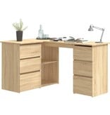VidaXL Hoekbureau 145x100x76 cm bewerkt hout sonoma eikenkleurig