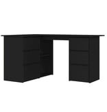 VidaXL Hoekbureau 145x100x76 cm bewerkt hout zwart