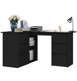 VidaXL Hoekbureau 145x100x76 cm bewerkt hout zwart