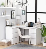 VidaXL Hoekbureau 145x100x76 cm bewerkt hout wit