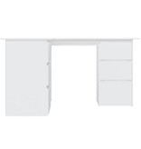 VidaXL Hoekbureau 145x100x76 cm bewerkt hout wit