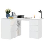 VidaXL Hoekbureau 145x100x76 cm bewerkt hout wit