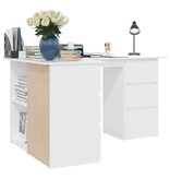 VidaXL Hoekbureau 145x100x76 cm bewerkt hout wit