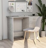 VidaXL Bureau 100x50x76 cm bewerkt hout betongrijs