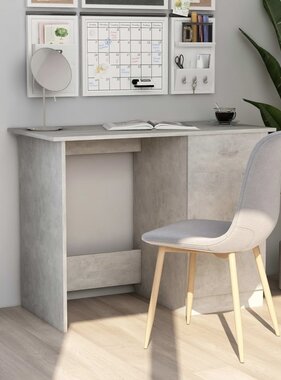 VidaXL Bureau 100x50x76 cm bewerkt hout betongrijs