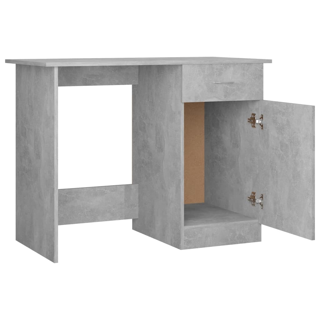 VidaXL Bureau 100x50x76 cm bewerkt hout betongrijs