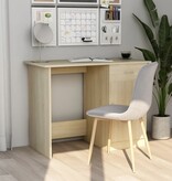 VidaXL Bureau 100x50x76 cm bewerkt hout sonoma eikenkleurig