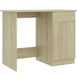 VidaXL Bureau 100x50x76 cm bewerkt hout sonoma eikenkleurig