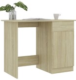 VidaXL Bureau 100x50x76 cm bewerkt hout sonoma eikenkleurig