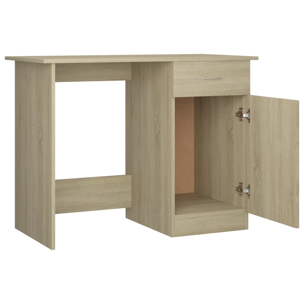 VidaXL Bureau 100x50x76 cm bewerkt hout sonoma eikenkleurig