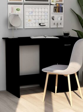 VidaXL Bureau 100x50x76 cm bewerkt hout zwart
