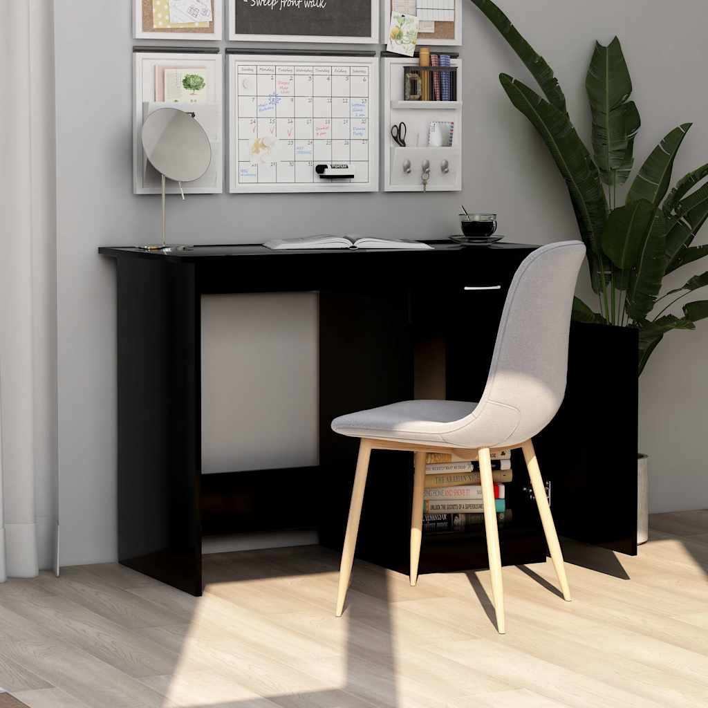VidaXL Bureau 100x50x76 cm bewerkt hout zwart