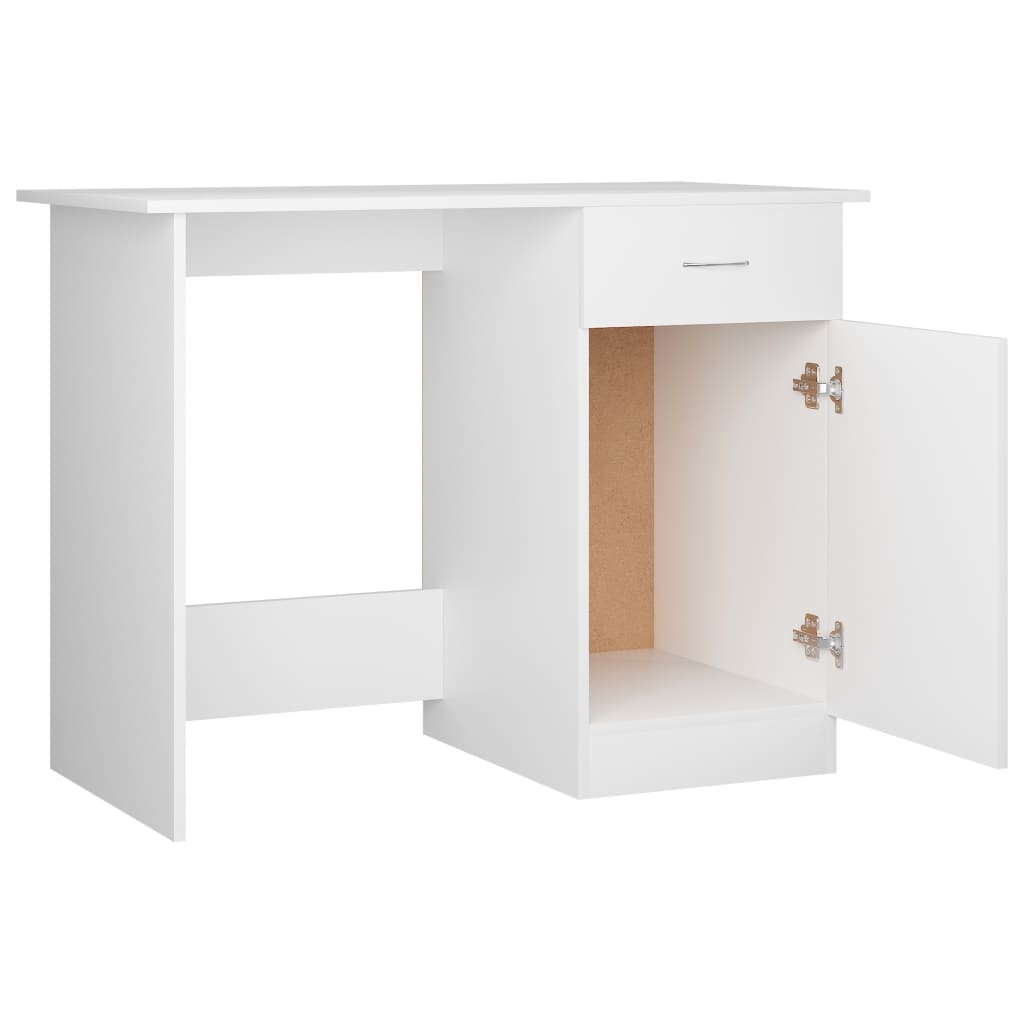 VidaXL Bureau 100x50x76 cm bewerkt hout wit