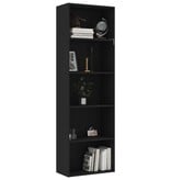 VidaXL Boekenkast met 5 schappen 60x30x189 cm bewerkt hout zwart