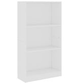 VidaXL Boekenkast met 3 schappen 60x24x109 cm bewerkt hout wit