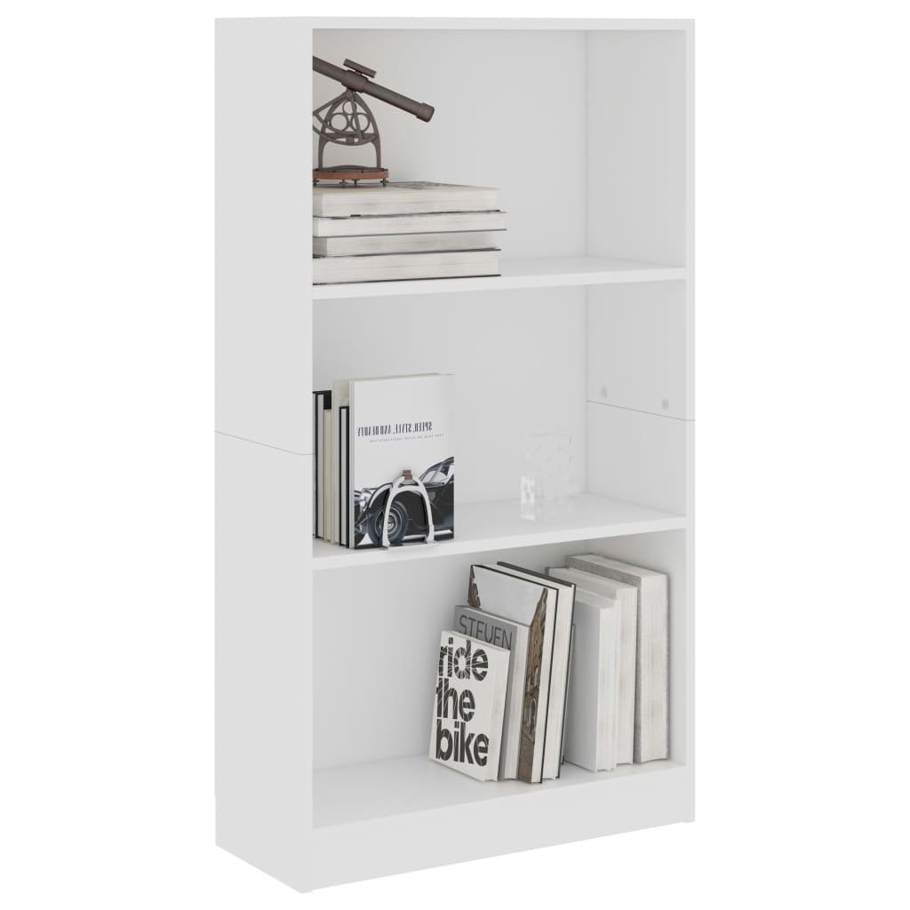 VidaXL Boekenkast met 3 schappen 60x24x109 cm bewerkt hout wit