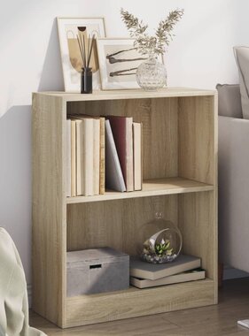 VidaXL Boekenkast 60x24x74,5 cm bewerkt hout sonoma eikenkleurig