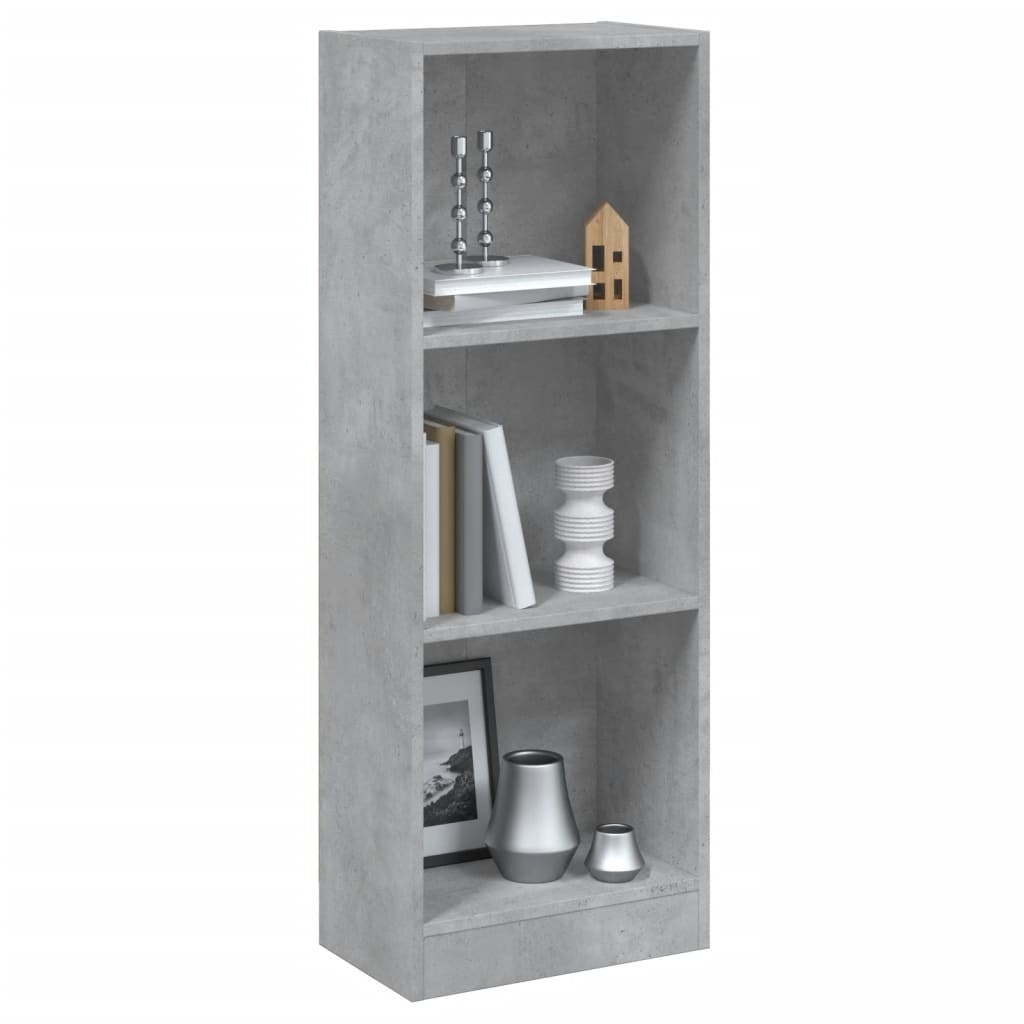 VidaXL Boekenkast met 3 schappen 40x24x109 cm bewerkt hout betongrijs