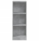 VidaXL Boekenkast met 3 schappen 40x24x109 cm bewerkt hout betongrijs