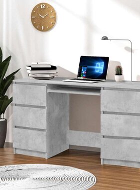 VidaXL Schrijftafel 140x50x77 cm bewerkt hout betongrijs