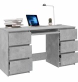VidaXL Schrijftafel 140x50x77 cm bewerkt hout betongrijs