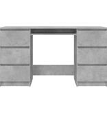 VidaXL Schrijftafel 140x50x77 cm bewerkt hout betongrijs
