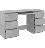 VidaXL Schrijftafel 140x50x77 cm bewerkt hout betongrijs