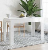 VidaXL Eettafel 120x60x76 cm spaanplaat hoogglans wit