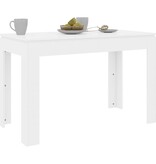 VidaXL Eettafel 120x60x76 cm spaanplaat hoogglans wit