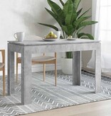 VidaXL Eettafel 120x60x76 cm spaanplaat betongrijs