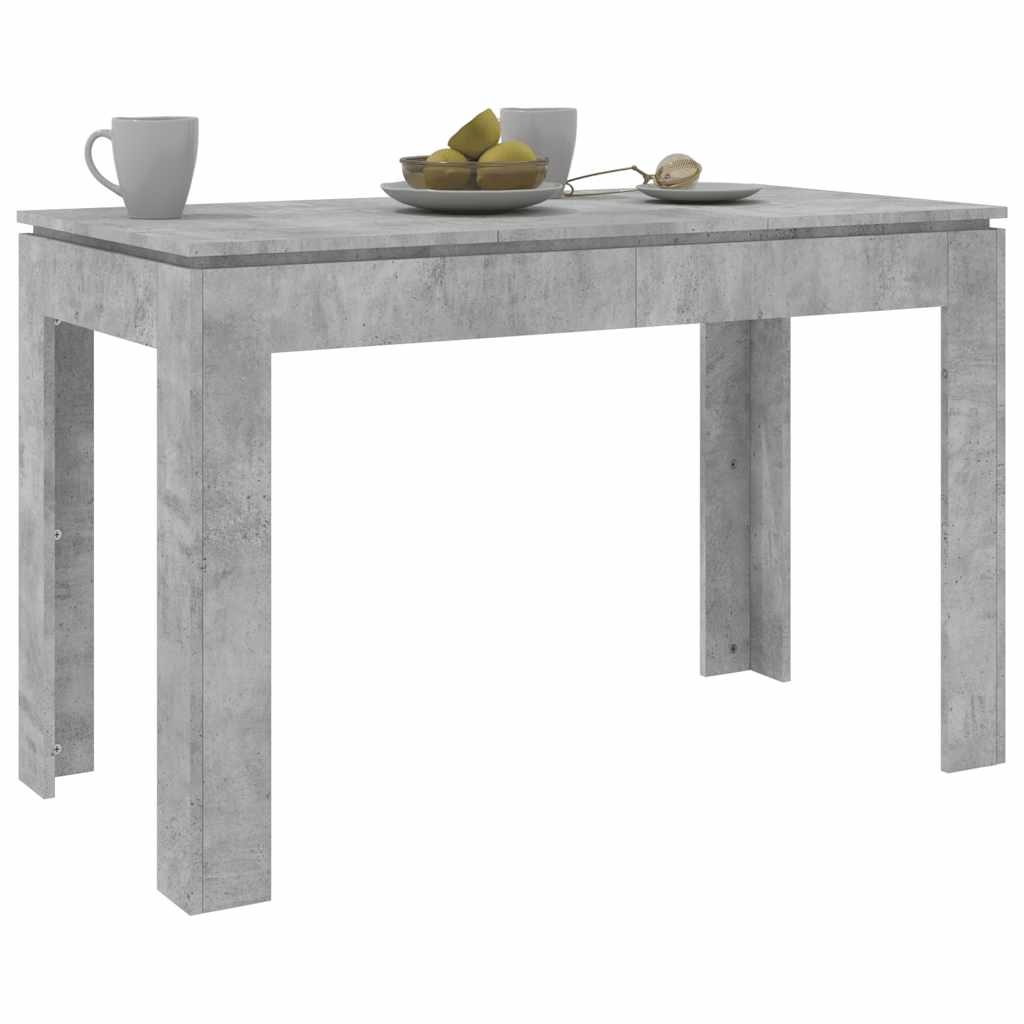 VidaXL Eettafel 120x60x76 cm spaanplaat betongrijs